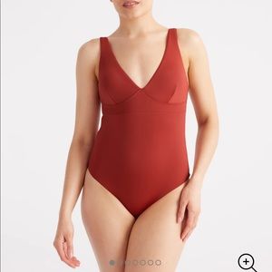 BNWT Knix Deep V One Piece Swimsuit in Lava